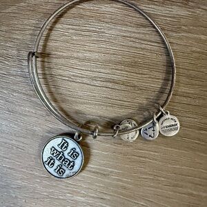 Alex and Ani It Is What It Is Silver Charm Bangle Bracelet